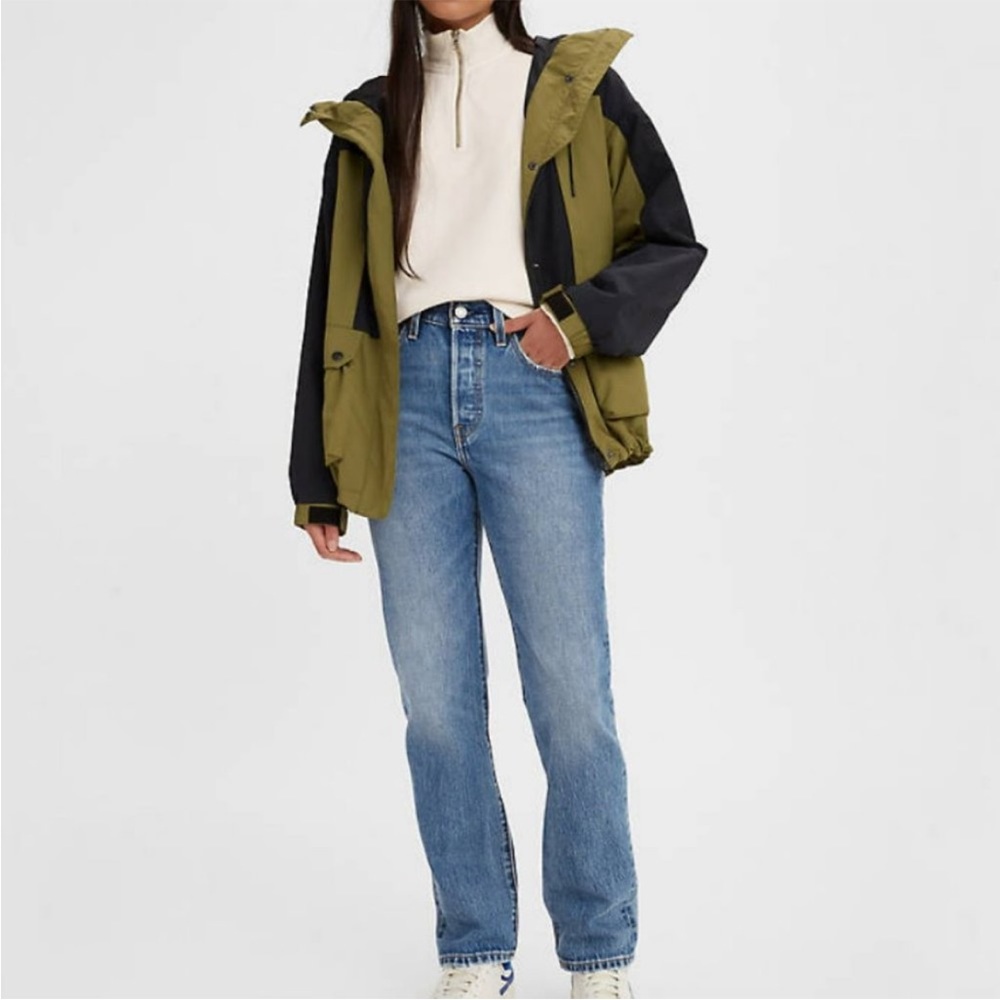 Levis 501 High Rise Denim Jeans Button Fly Size 28 Straight Leg